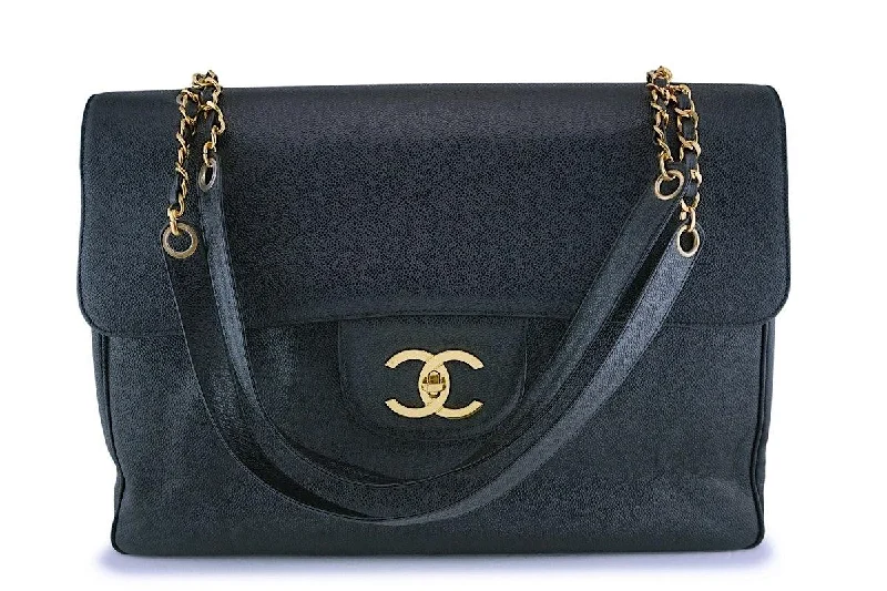 Chanel Lightweight Handbag for Daily ErrandsChanel Vintage Caviar Supermodel Maxi Jumbo XXL Flap Bag 24k GHW