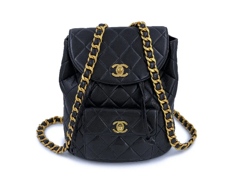 Chanel Colorful Handbag for Spring OutfitsChanel Vintage Duma Backpack Bag 24k GHW Black Lambskin