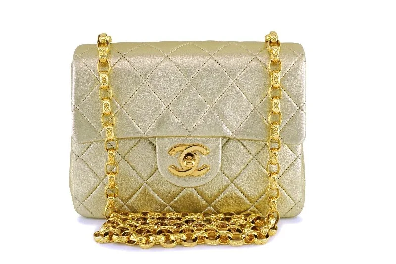 Chanel Medium Tote Bag for Office LadiesChanel Vintage Gold Lambskin Classic Square Mini Flap Bag 24k GHW