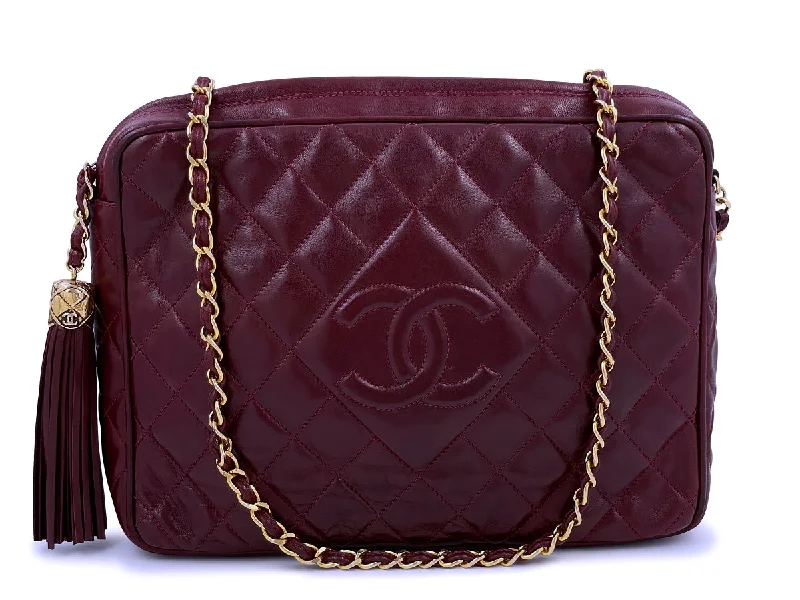 Chanel Medium Tote Bag for Office LadiesChanel Vintage Large Classic Wine Red Burgundy XL Large Camera Bag