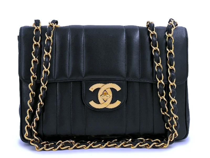 Chanel Quilted Leather Shoulder Bag for FashionistasChanel Vintage Mademoiselle Jumbo Classic Flap Bag Black Lambskin