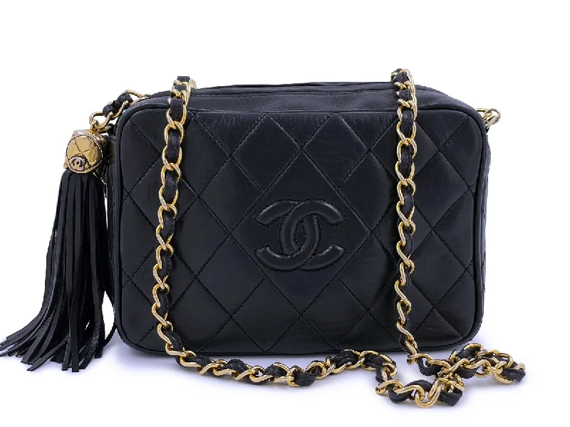 Chanel Designer Handbag with Unique DesignChanel Vintage Mini Small Classic Logo Camera Case Bag 24k GHW