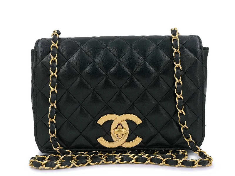 Chanel Black Handbag for Business MeetingsChanel Vintage Quilted Classic Full Flap Bag 24k GHW Black Lambskin