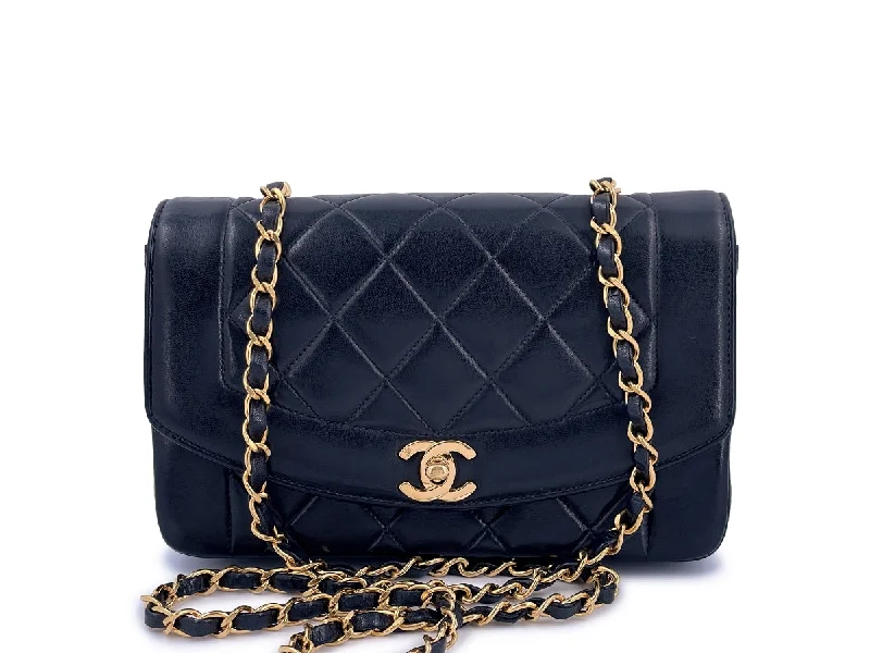 Chanel Black Handbag for Business MeetingsChanel Vintage Small Diana Flap Bag 24k GHW Black Lambskin