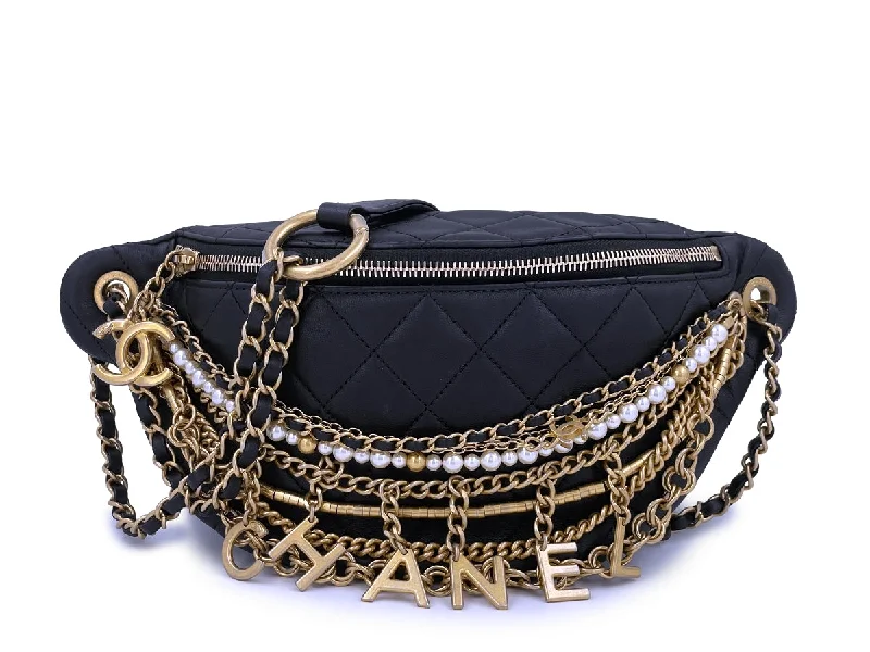 Chanel Quilted Leather Shoulder Bag for FashionistasLimited Chanel All About Chains Waist Bag Fanny Pack 19A