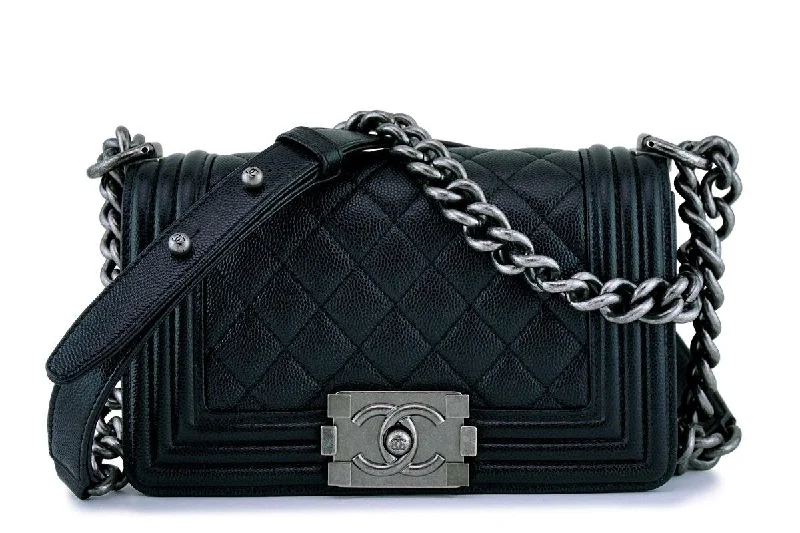 Chanel New Arrival Handbag with Gold HardwareNew Chanel Black Caviar Small Boy Classic Flap Bag RHW