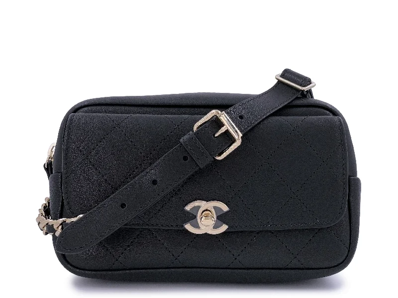 Chanel Black Handbag for Business MeetingsNIB 19B Chanel Black Waist Belt Bag Fanny Pack GHW