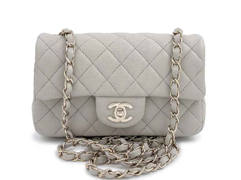 Chanel Small Crossbody Bag for TravelNIB 22C Chanel Gray Rectangular Mini Flap Bag GHW Gris