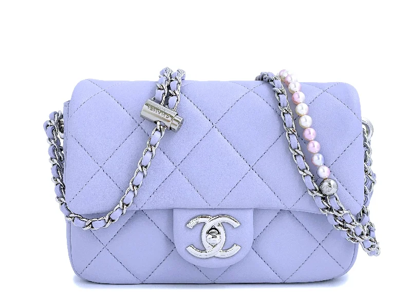 Chanel Handbag with Adjustable Strap for ComfortNIB 22C Chanel Pale Violet Square Mini Pearl My Perfect Flap Bag SHW