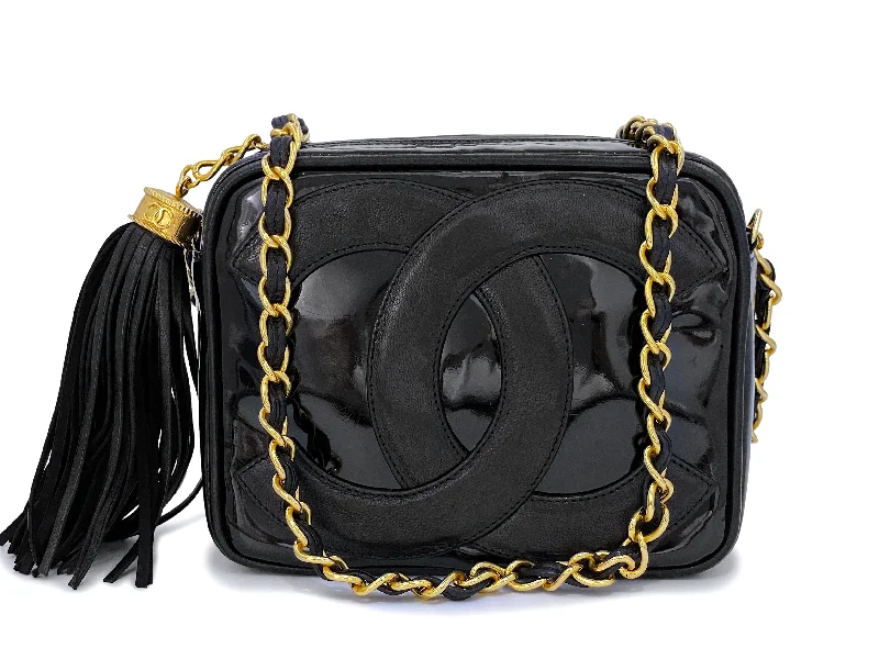 Chanel Medium Tote Bag for Office LadiesPristine 1988 Chanel Vintage Black Mini Camera Case Giant CC Bag 24k GHW