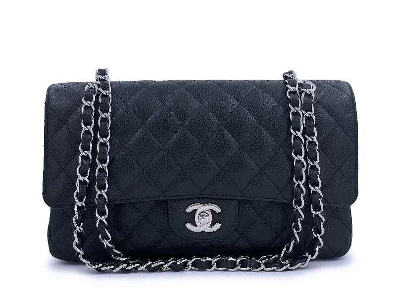 Chanel Luxury Handbag for High - End EventsPristine 2009 Chanel Black Caviar Medium Classic Double Flap Bag SHW