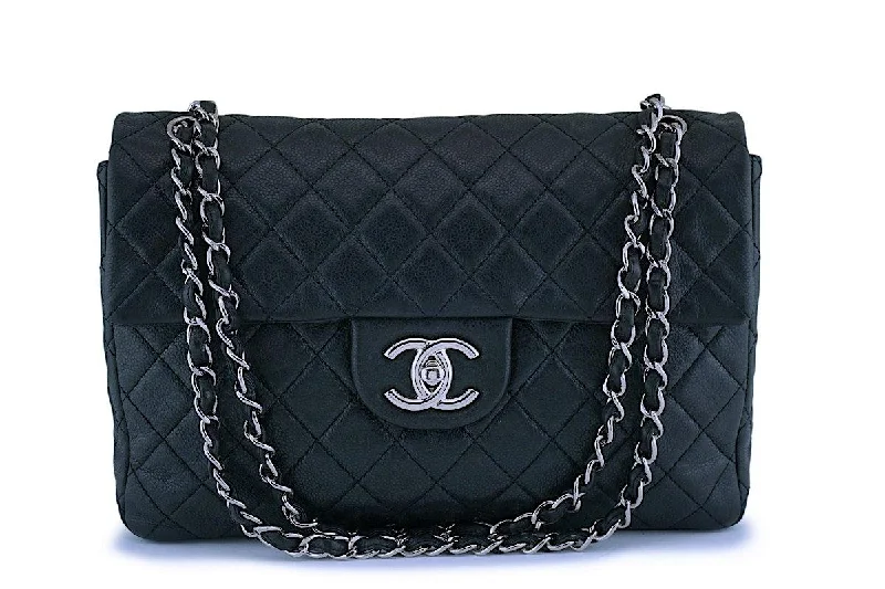 Chanel Medium Tote Bag for Office LadiesRare Chanel Black Soft Caviar Maxi "Jumbo XL" Classic Double Flap Bag SHW