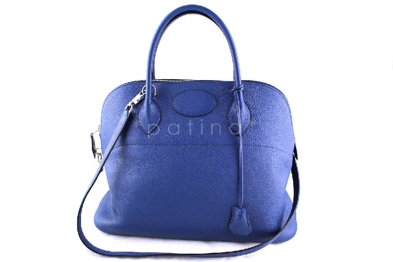 Iconic Hermes Birkin Bags in Rare Leather VarietiesHermes Brighton Blue Clemence 35/37cm Mou Bolide Bag