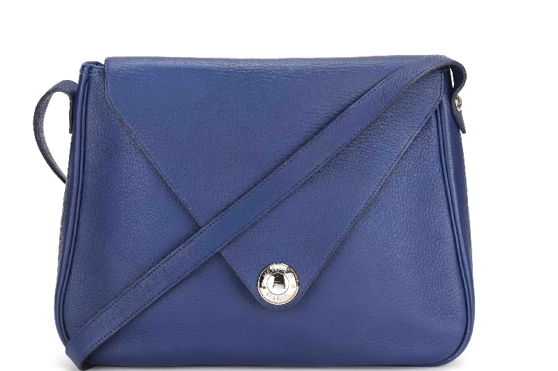 Sporty - Inspired Hermes Bags for Active LifestylesHERMES CHRISTINE SHOULDER BAG (STAMP A) BLUE CALF LEATHER, WITH DUST COVER