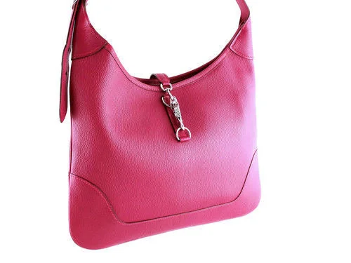 Trendy Hermes Bolide Bags in Metallic FinishesHermes Framboise Pink Chevre Mysore 31cm Trim Hobo Bag