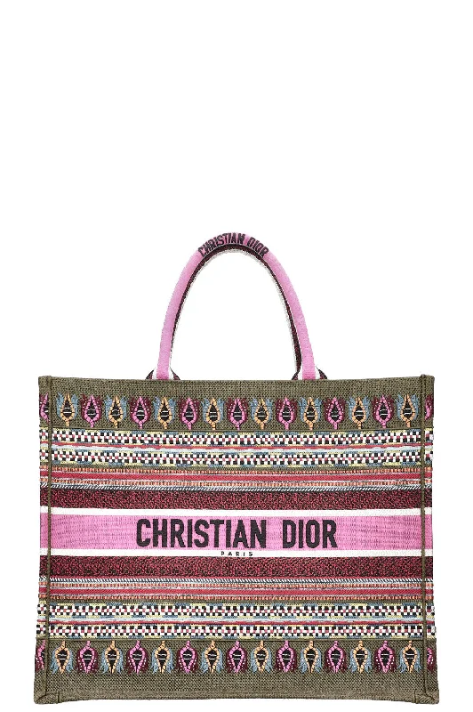 Christian Dior crossbody bags with a front - flap pocket for easy accessCHRISTIAN DIOR Book Tote Large Green Purple