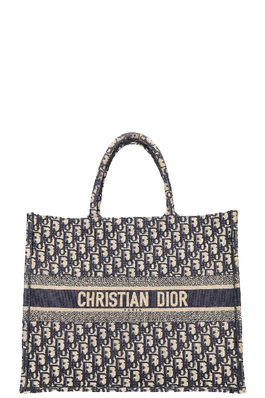 Christian Dior crossbody bags with a front - flap pocket for easy accessCHRISTIAN DIOR Book Tote Large Oblique Blue