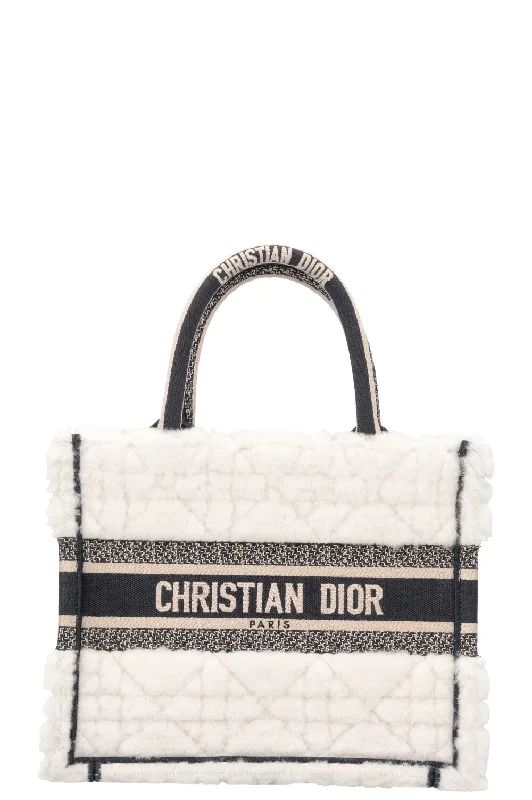 Christian Dior handbags with a snap - button closure and a decorative buckleCHRISTIAN DIOR Book Tote Shearling Small