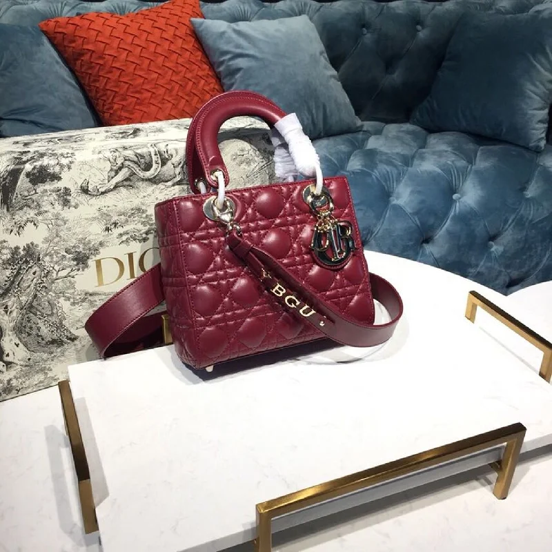 Christian Dior crossbody bags with a front - flap pocket for easy accessChristian Dior Small Lady My ABCBag Cherry Red