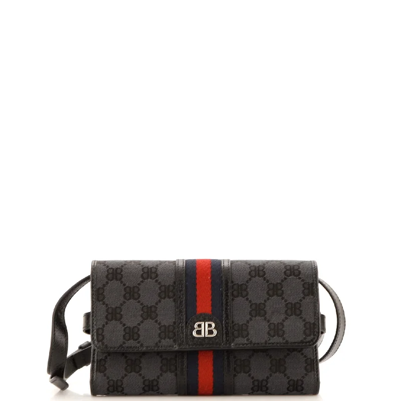 x Gucci The Hacker Wallet on Strap BB Coated Canvas