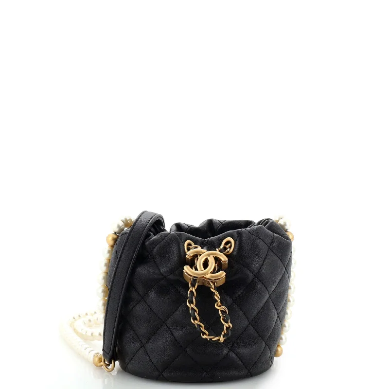 About Pearls Bucket Bag Quilted Calfskin Mini