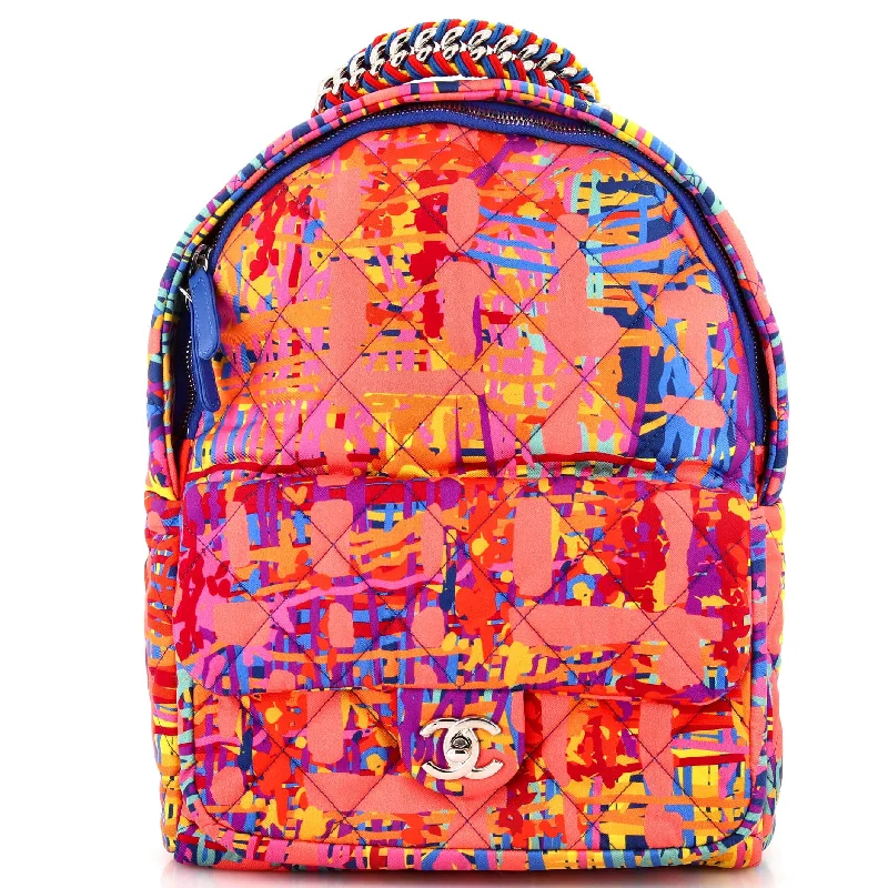 CC Pocket Backpack Quilted Printed Foulard Medium