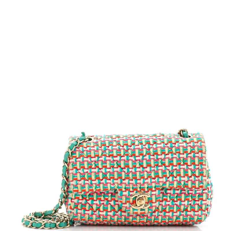 Classic Single Flap Bag Quilted Tweed Mini