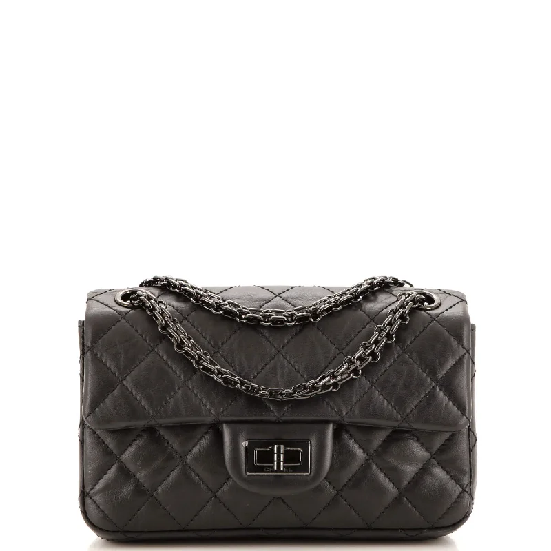 So Black Reissue 2.55 Flap Bag Quilted Aged Calfskin Mini