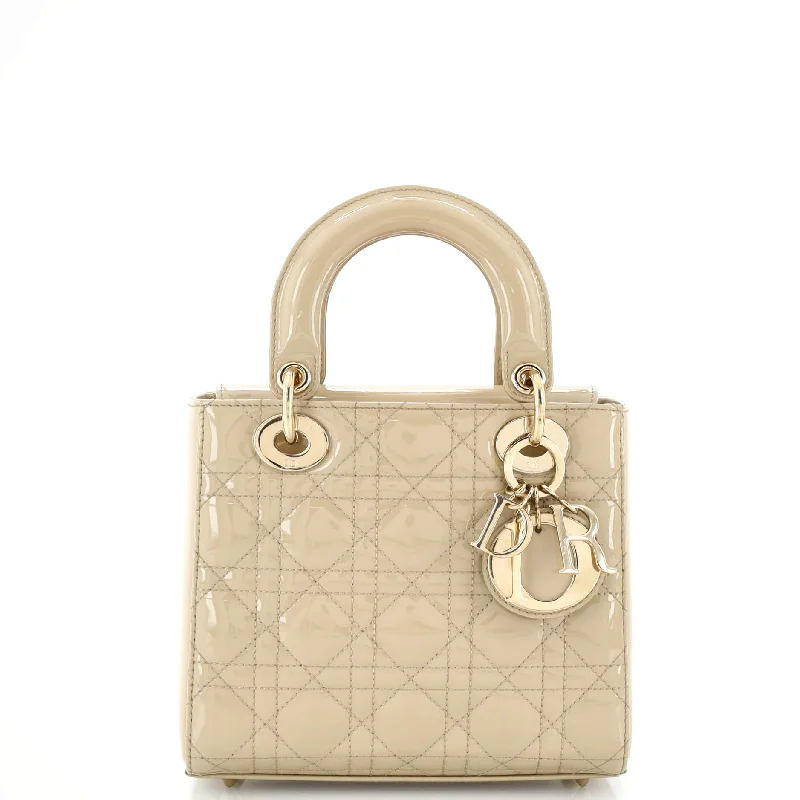 Lady Dior Bag Cannage Quilt Patent Small