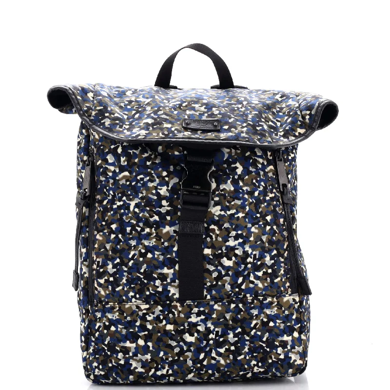 Buckle Backpack Printed Nylon Large