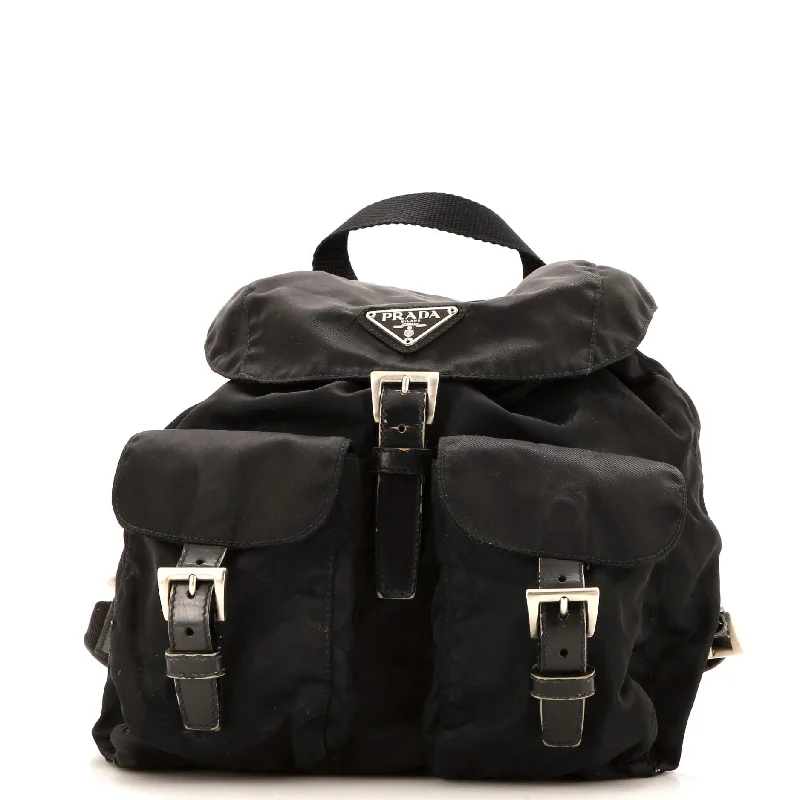 Double Front Pocket Backpack Tessuto Small